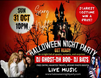 Red Pastel Halloween Night Party Flyer (us Letter) template