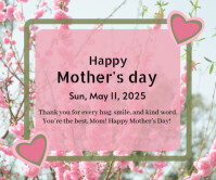 Red Pastel Happy Mother's Day Appreciation Cards Large Rectangle Retângulo grande template