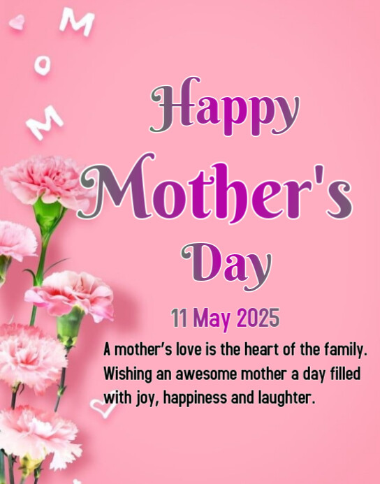 Red Pastel Happy Mother's Day Design  Poster/wallboard Plakkaat/Muurbord template