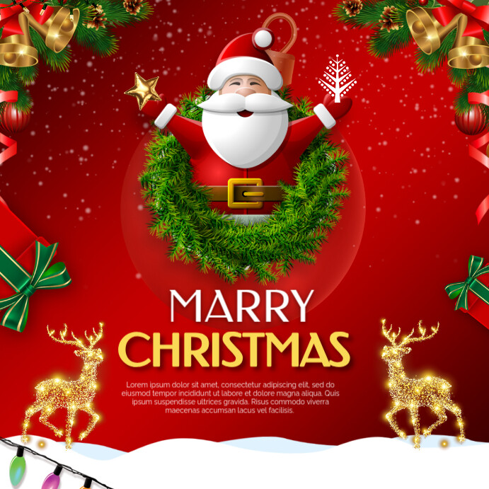 Copy of Red Pastel Merry Christmas Amp Happy New Year Instagram Post ...