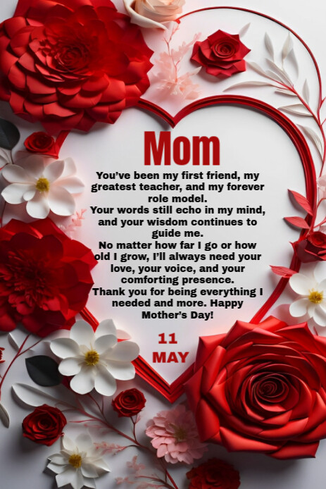 Red Pastel Mother's Day Design  Pinterest Graphic Ihluzo le-Pinterest template