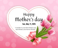 Rood Red Pastel Mother's Day Wish Cards Medium Rectangle Średni prostokąt Template