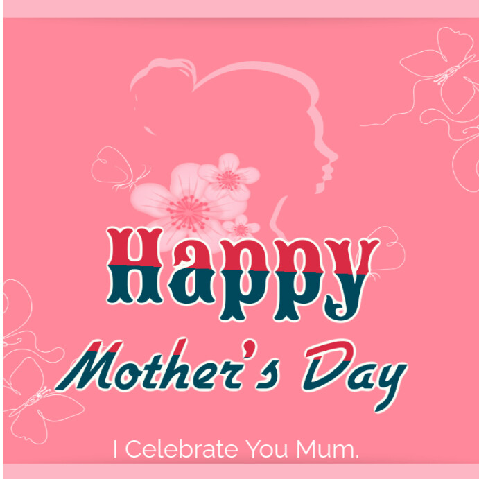 Red Pastel Pink Joyful Happy Mother's Day Instagram Post Wpis na Instagrama template