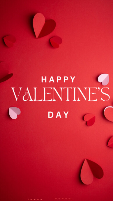 Red Pastel Red Valentine Facebook Story template