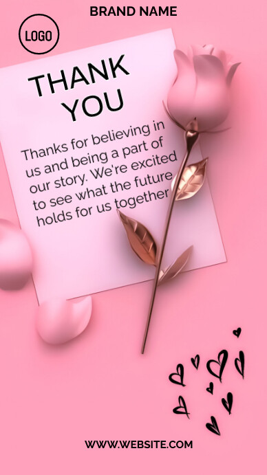 Red Pastel Thank You  Digital Display (9:16) template