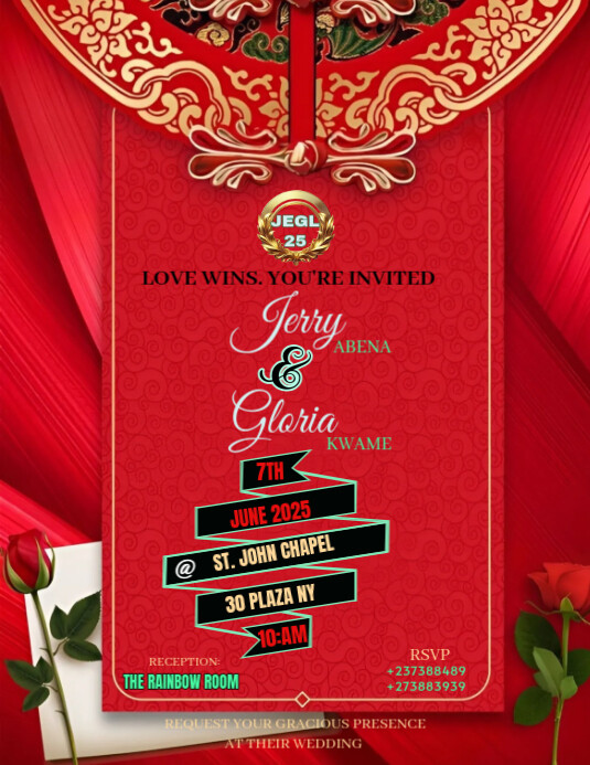 Red Pastel The Invitation Boasts A Rich, Prominently Red And Gold Color ...