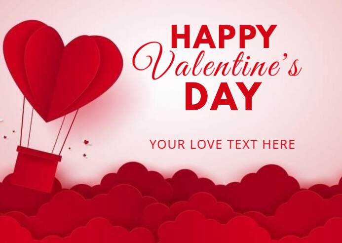 Red Pastel Valentine's Day Gift Card Postcard ไปรษณียบัตร template