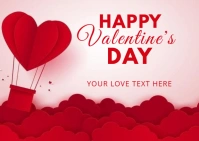 Red Pastel Valentine's Day Gift Card Postcard Postal template
