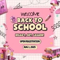Red Pastel Welcome Back To School  Instagram Post template