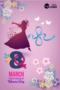Red Pastel Women’s Day Celebration Pinterest Graphic template