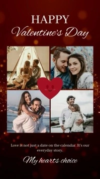 Red Photo Collage Valentine's Instagram Story template