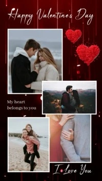 Red Photo Collage Valentine's Instagram Story template