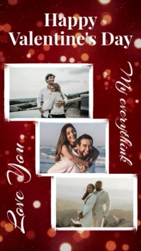 Red Photo Collage Valentine's Instagram Story template