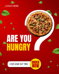 Red Pizza Instagram Portrait template
