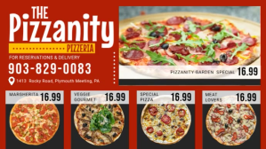 Rød Pizza Menu Digital Display Template