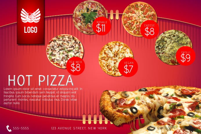 Red Pizza Menu Special Flyer Template Postermywall