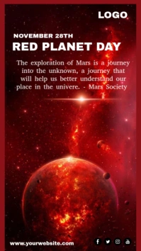 Red planet day celebration Digitalt display (9:16) template