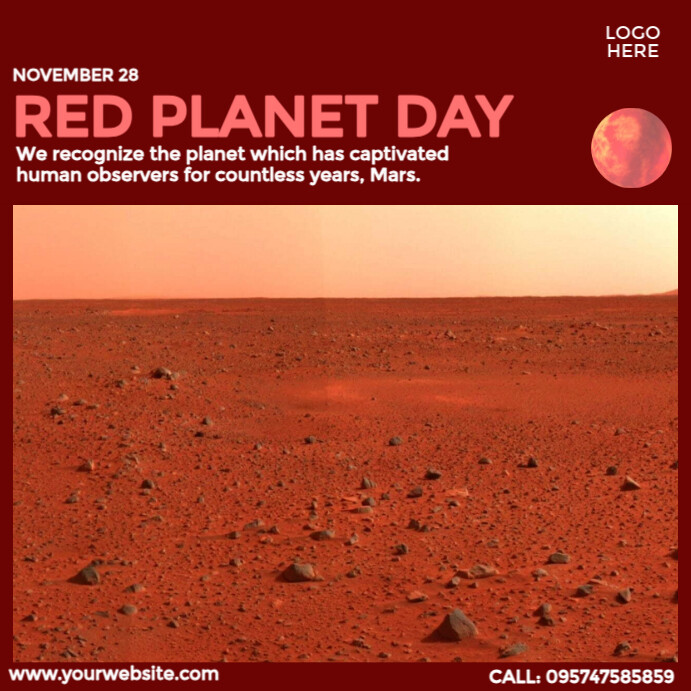 Red Planet Day Instagram Post template