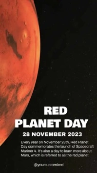 Red planet day template 2023 เรื่องราวบน Instagram