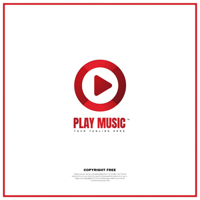 Red play button Logo template