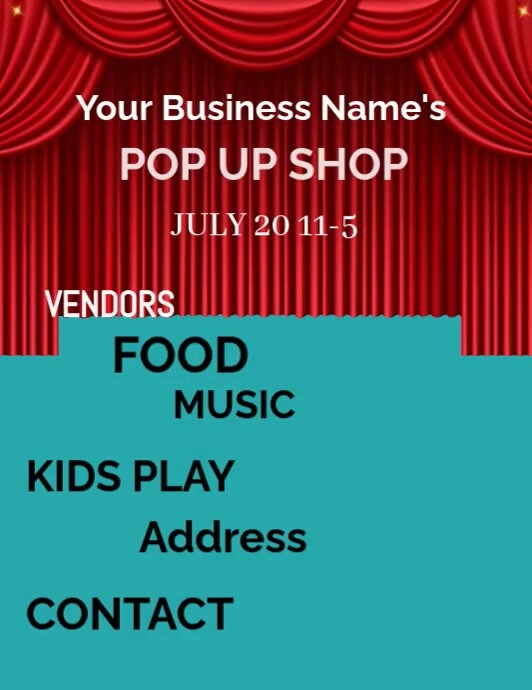 Red Pop Up Shop Flyer (us Letter) template