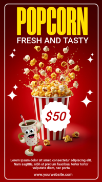 Red Popcorn Promotion Instagram Story template