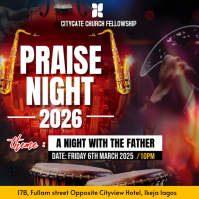 黑色 Church Praise Night Logo Template