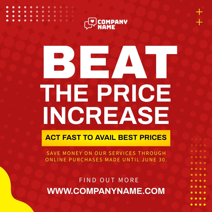 Red Price Adjustment Instagram Image | PosterMyWall