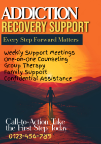 Red Addiction Recovery Support A2 Template
