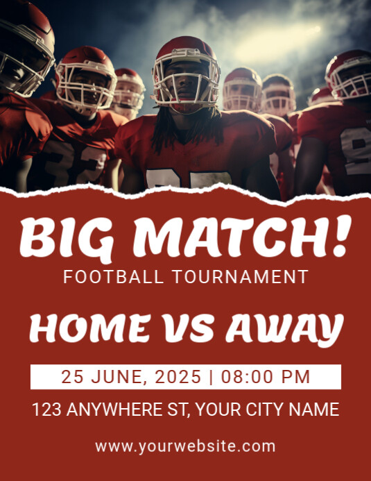 Red Professional American Football Flyer (us Letter) template