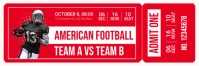 Red Professional American Football Match Ticket Twitter Banner template