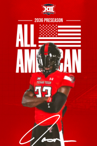 Red Professional American Football Preseason Poster template