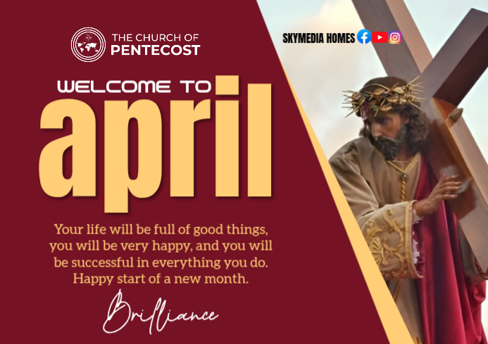 Copy of Red Professional April Greeting A4 | PosterMyWall