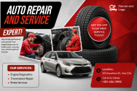 Red Auto Repair Promotion Poster Template