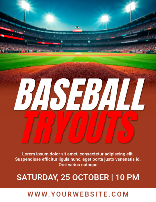 Red Professional Baseball Flyer (us Letter) Template | PosterMyWall