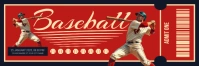 Red Professional Baseball Game Ticket Twitter Banner template