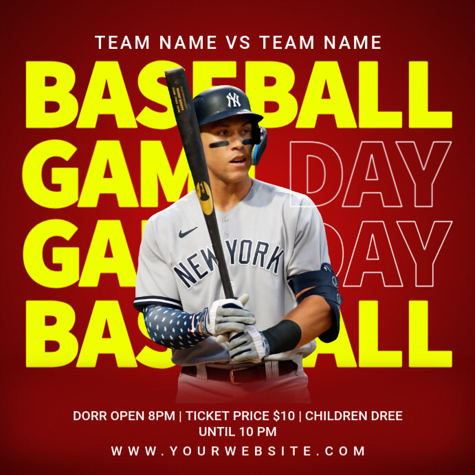 Copy of Red Professional Baseball Instagram Post | PosterMyWall