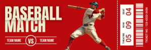 Red Professional Baseball Match Twitter Banner Twitter-header template
