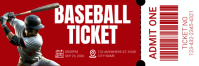 Red Professional Baseball Ticket Twitter Banner template