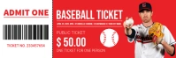 Red Professional Baseball Tocket Twitter Banner template