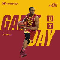 Red Professional Basketball Gameday Instagram Post template