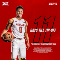Red Professional Basketball Gameday Schedule Instagram Post Instagram-opslag template