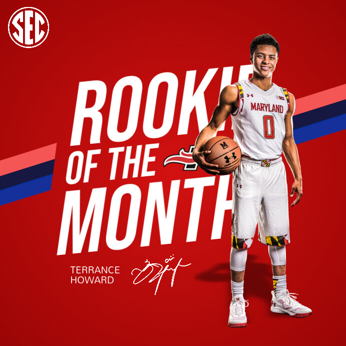 Red Professional Basketball Player Of The Week Instagram Post template