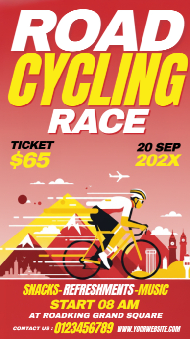 Red Professional Bike Racing Instagram Story Template | PosterMyWall