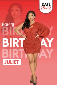 Red Professional Birthday Flyer Pinterest Graphic Pinterest-Grafik template
