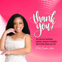 Red Birthday Thank You Quadrato Template