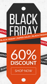 Red Professional Black & Red Black Friday Instagram Story | Price Tag Icon | 60% Discounts Sales Ret template