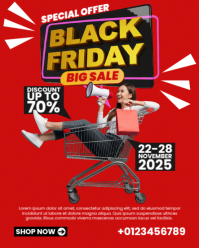 Red Professional Black Friday Big Sale Discount for Instagram Portrait template