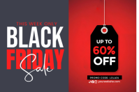 Red Professional Black Friday Sale Flyer  Label template