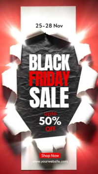Red Professional Black Friday Sale Instagram Reel template